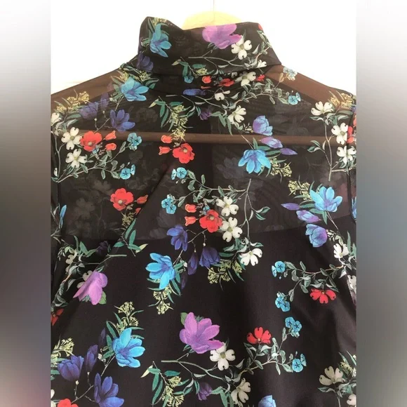 NEW!!! Alice + Olivia Delora Floral Long Sleeve Ruched Turtleneck Dress - Picture 7 of 14